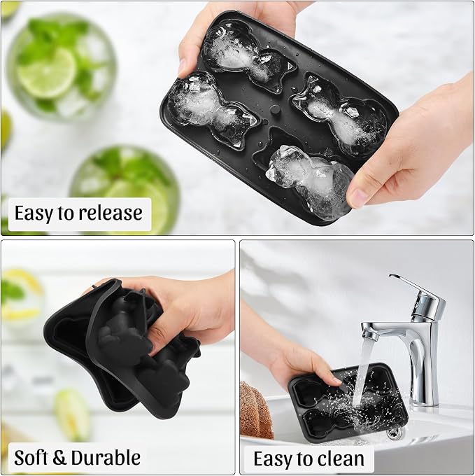 Silicone Ice Cube Tray, Cat 3D Large Ice Cube Molds - Image 3