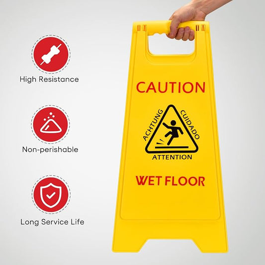 MATTHEW CLEANING 25'' Industrial Wet Floor Sign 12 Pack 2-Sided Safety A-Frame - Image 2