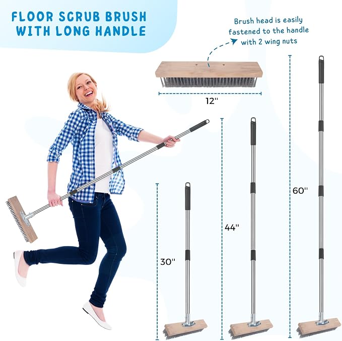 Deck Brush with Long Handle, Scrub Brush - Image 7