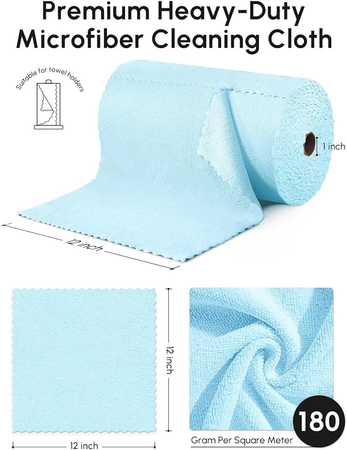 Microfiber Cleaning Cloths Roll, 75 Pack Tear Away Microfiber Towels Roll - Image 3