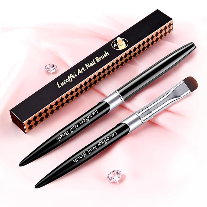 French Brush for Nails & Gel Polish Clean Up, Dual-Use Metal Handle Nail Art - Image 2
