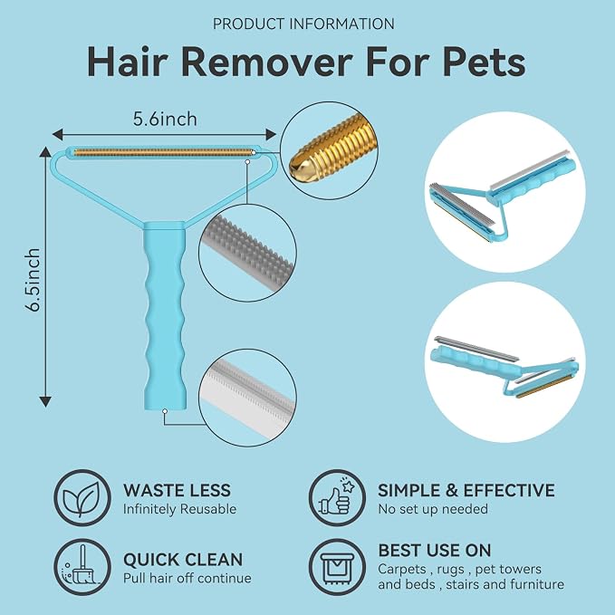 Lint Remover, Pet Hair Remover, Dog Cat Hair Remover, Carpet Rake - Image 2