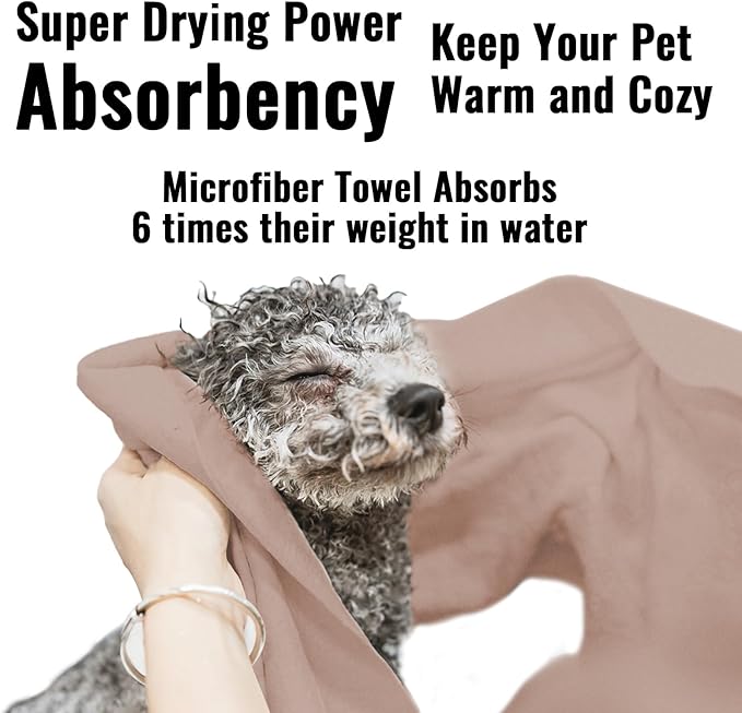 3 Pack Microfiber Dog Towels for Drying Dogs, Super Absorbent and Soft Pet - Image 4