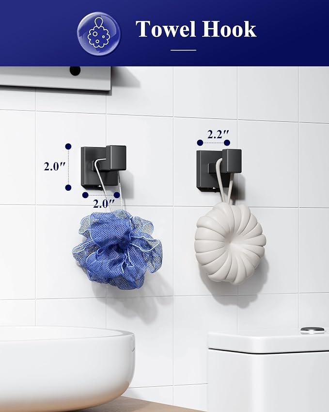 Kitsure 5-Pieces Bathroom Hardware Set & Accessories, Rustproof Towel Racks - Image 6