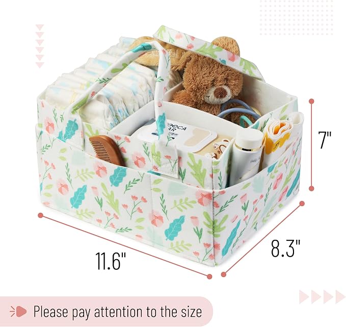 Mr. Pen- Baby Diaper Caddy Organizer, Blooming Palette, Diaper Organizer - Image 2