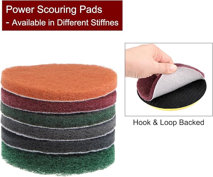 HARFINGTON 8pcs Drill Power Brush 4 Inch Tile Scrubber Scouring Pads 2000 Grit - Image 4