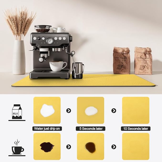 Dish Drying Mat for Kitchen Counter | Coffee Bar Mat for Countertops | Heat - Image 4