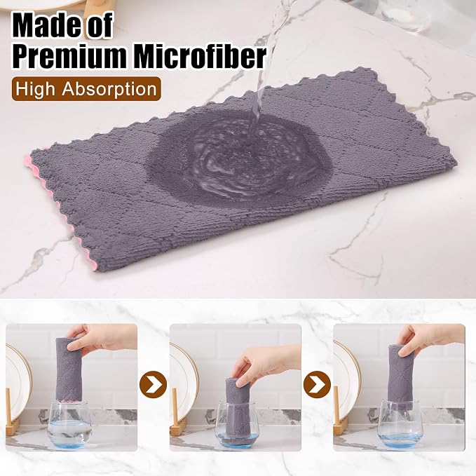 Mordimy 18 Pack Kitchen Cloths Dish Towels, Super Soft and Absorbent Dish Cloths - Image 3