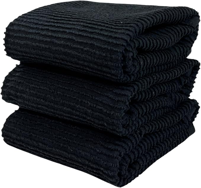 Serafina Home Oversized Solid Color Black Kitchen Dish Towels: 100% Cotton by SerafinaHome