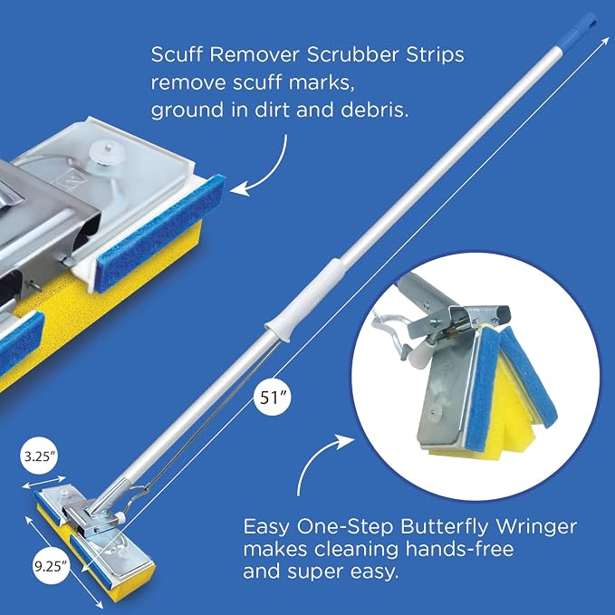 LOLA Squeezematic Butterfly Automatic Sponge Mop, 4 Mop Heads - Image 2