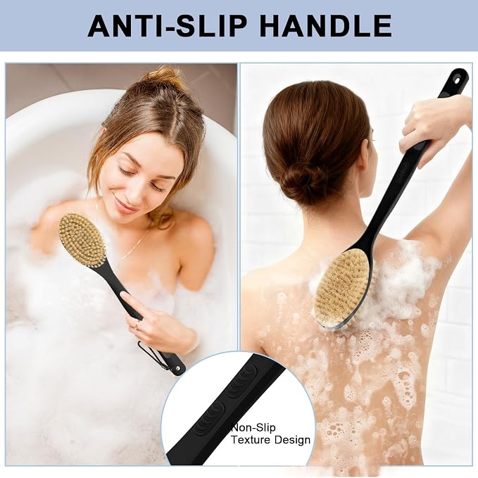 Back Scrubber, Back Scrubber for Shower, Bath Brush Long Handle for Shower - Image 4