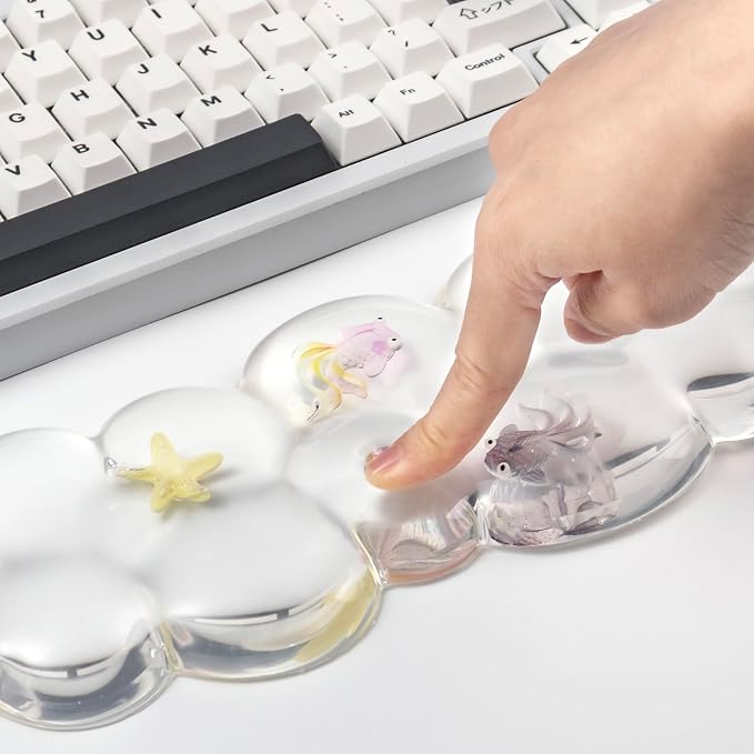 Gel Keyboard and Mouse Wrist Rest Set – Cute Clear Cloud Wrist Rest - Image 7