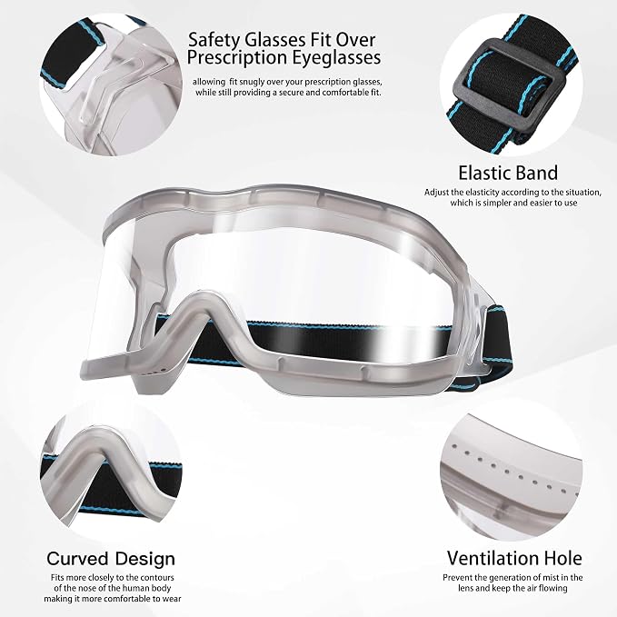 Chemistry Lab Safety Goggles, that Fit Over Glasses, Scientific, Construction - Image 2