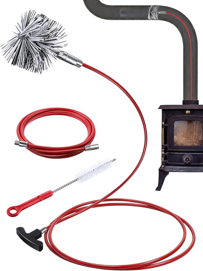 Feekoon Pellet Stove Cleaning Kit, 20 FT Flexible Steel Rod by FEEKOON