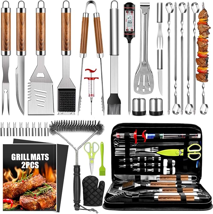 34Pcs Grill Accessories Grilling Gifts by Taimasi