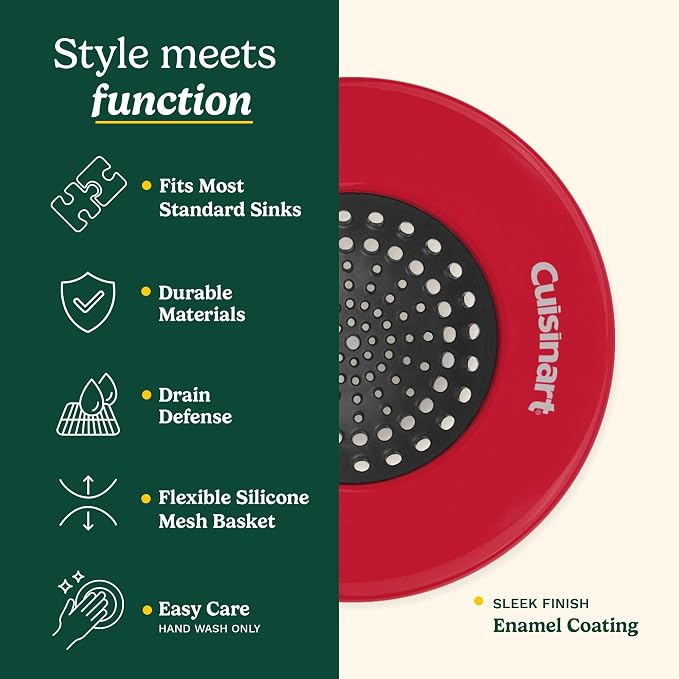 Cuisinart Sink Strainers- 2 Pack Kitchen Sink Drain Strainer & Food Catcher - Image 4
