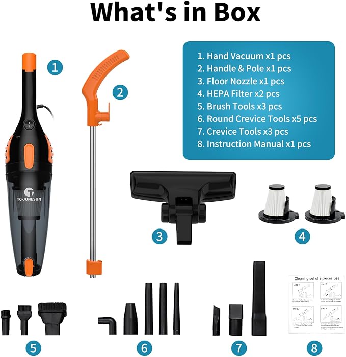 Corded Vacuum Cleaner, 12 in 1 Ultra-Lightweight Vacuum Cleaners - Image 8