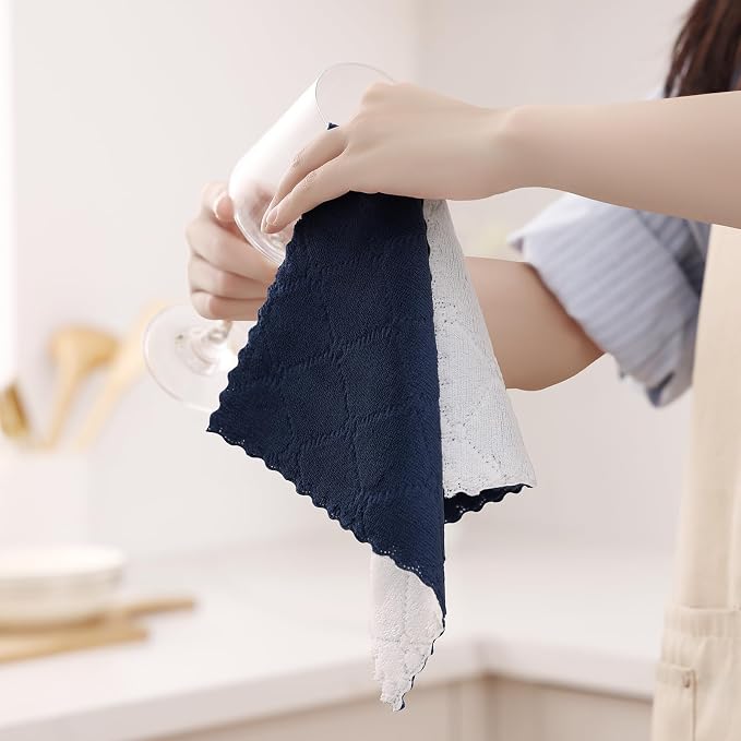 Homaxy 12 Pack Kitchen Cloths Dish Towels, Super Soft and Absorbent Dish Cloths - Image 4