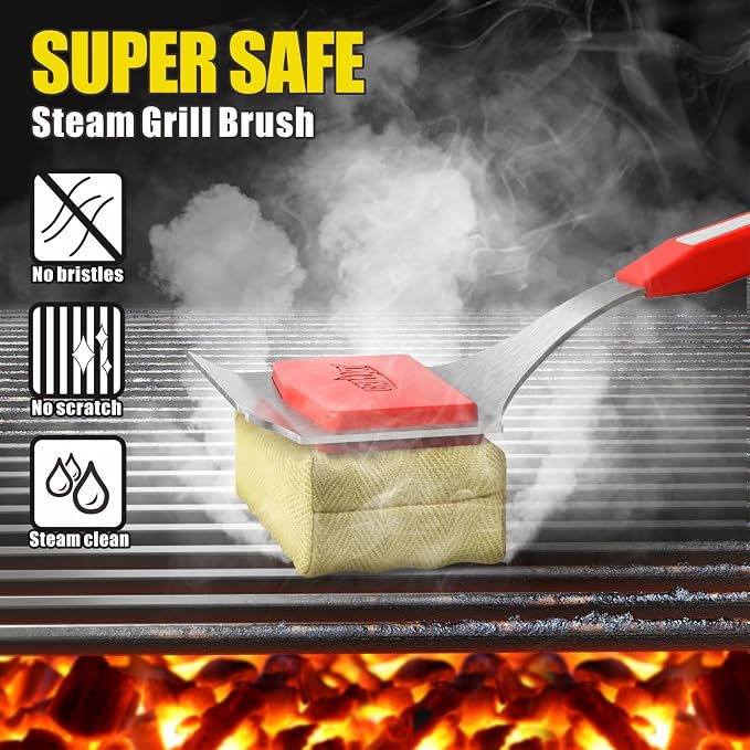 GRILLART Grill Brush Bristle Free, Replaceable BBQ Cleaning Pad, Safe - Image 4
