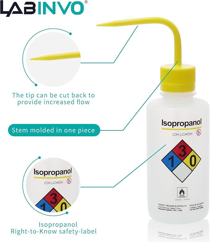Isopropanol Wash Bottle, Narrow Mouth, Self-Venting Safety Wash Bottles - Image 4
