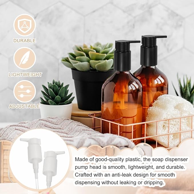 uxcell 4 Pcs Soap Dispenser Pump Heads, Hand Soap Dispensers Top Pumps - Image 4