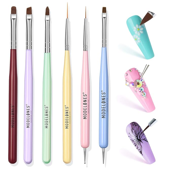 Modelones Nail Art Brushes Set, Nail Brush kit Gel Polish, Extension Gel - Image 9