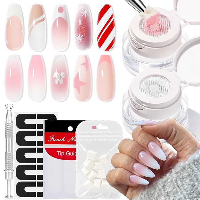 modelones Pat Paint Gel Nail Polish, 2 Colors Soak Off UV Patting Gel Polish by MODELONES