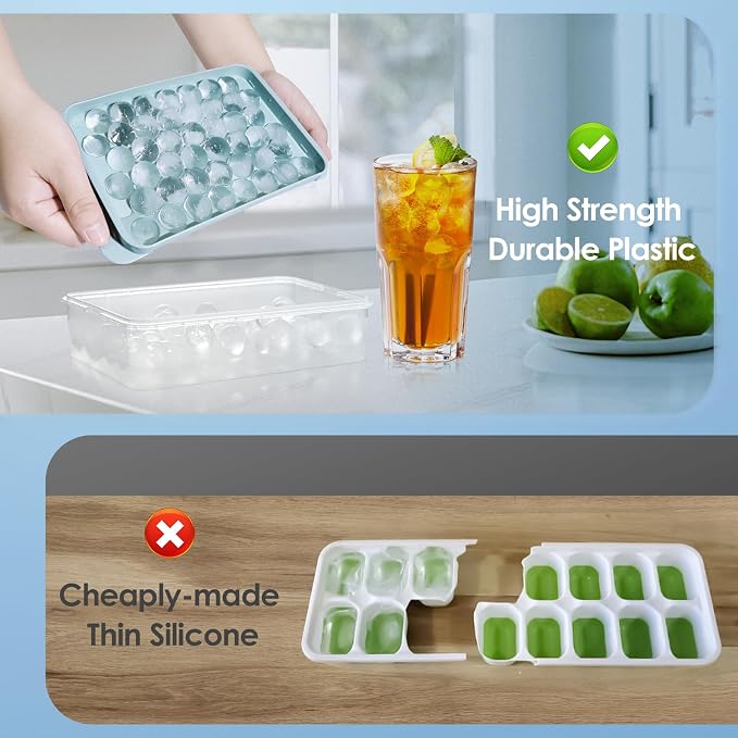 WIBIMEN Ice Cube Tray with Lid and Bin - Image 7