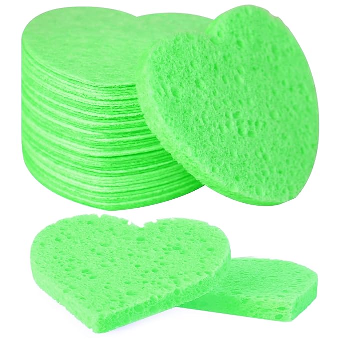 50-Count Facial Sponges Compressed, 100% Natural Cellulose Face Sponge by Mainlyrunmakeupsuppliers