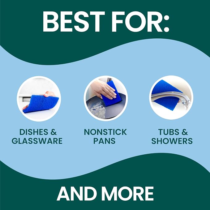 Scotch-Brite Zero Scratch Scouring Pad, Effective + Gentle Dish Scrubber - Image 4