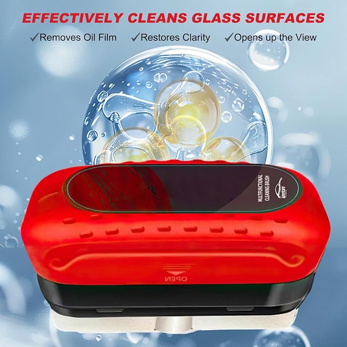 2Pack Automotive Oil Film Cleaning Brush, Cars Clear Vision Glass Cleaner - Image 2