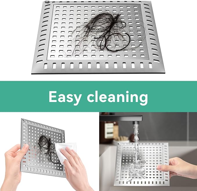 Drain Hair Catcher for Bathroom Sink, 4.8" Stainless Steel and Silicone Shower - Image 5