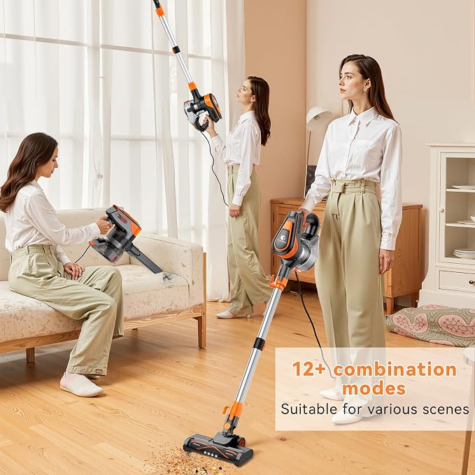 23Ft Corded Vacuum Cleaner, 600W Powerful Self-Standing Stick Vacuum - Image 4