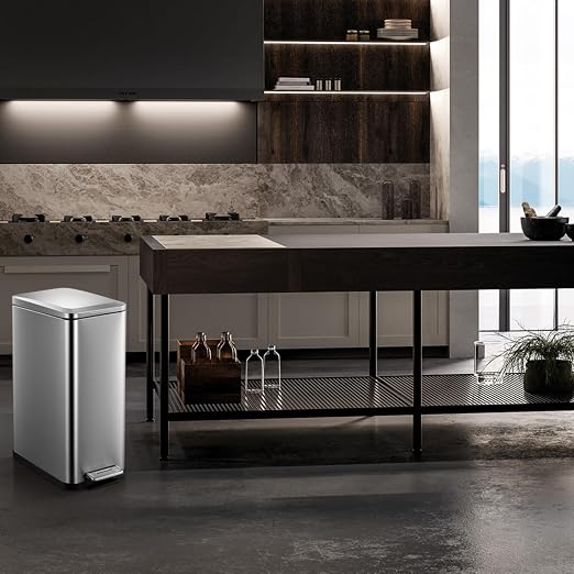 13.2 Gallon / 50L Kitchen Trash Can, Slim Stainless Steel Garbage Can - Image 5