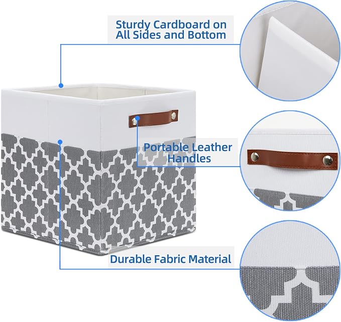 Temary 12x12x12 Fabric Storage Bins 4 Pack - Image 3