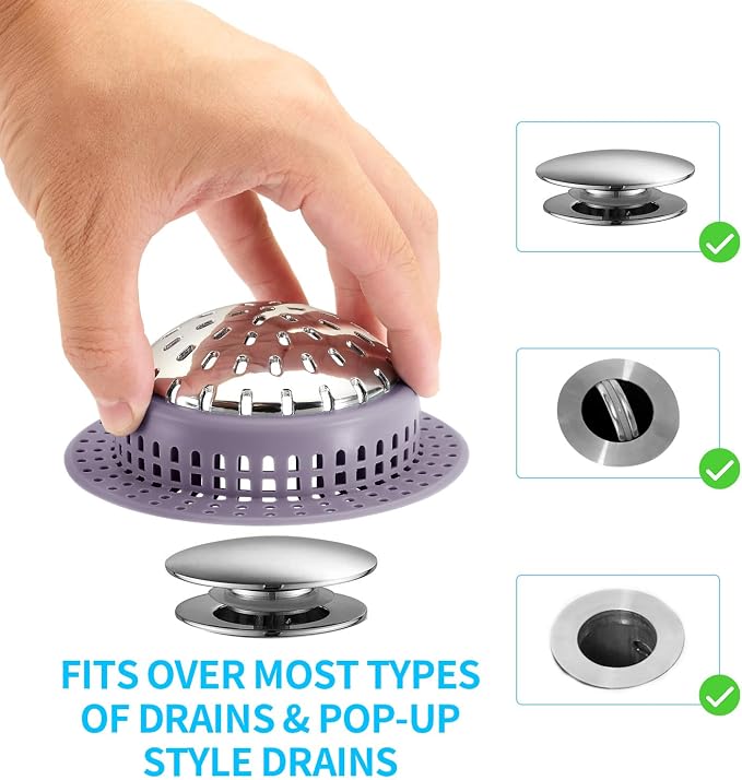 Shower Drain Hair Catcher, Shower Drain Cover, Bathtub Drain Hair Catcher - Image 3