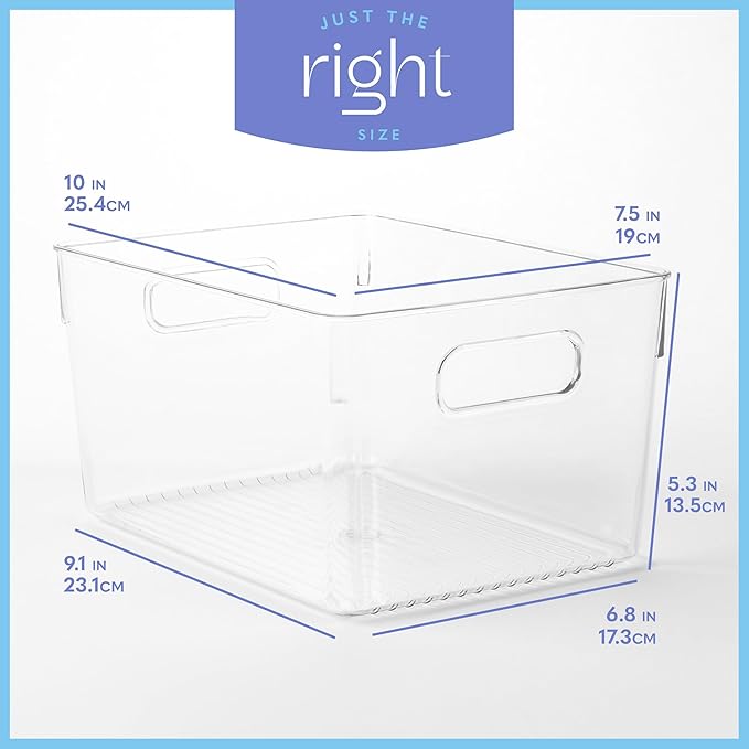Plastic Food Storage 4 Pack Clear Container Bin - Image 3