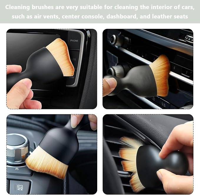 2PCS Car Interior Detailing Brush, Auto Car Detailing Brush Dusting Brush - Image 4