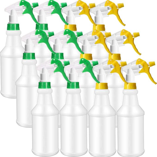 Eccliy 12 Pcs 16 Oz Plastic Spray Bottle, Adjustable Empty Reusable Sprayer by Eccliy
