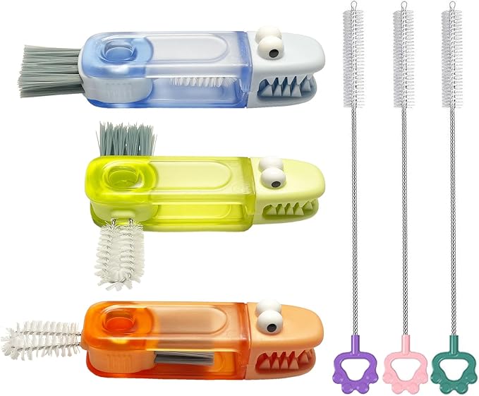 3Pcs 4-in-1 Bottle Cleaning Brush Set, Cup Lid Cleaner and 3pcs Tube Brush Kit by Unknown