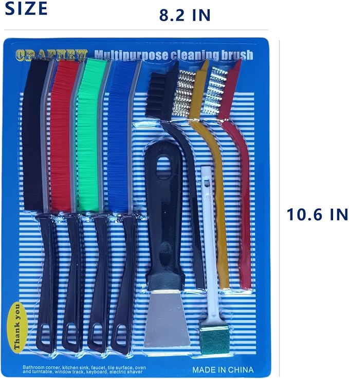 9Pcs Cleaning Brush Set, Small Space Hard Brush, Household Cleaning Product - Image 5