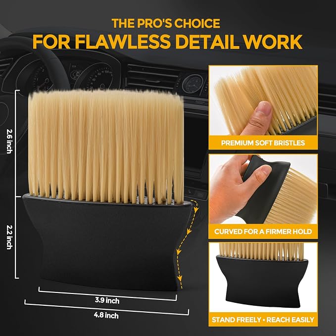 2PCS Car Detailing Brush, Automotive Interior Dusting Brush, Soft Car Interior - Image 2