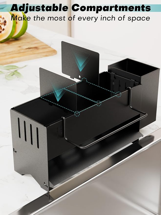 Sponge Holder for Kitchen Sink, Space-Saving Sink Caddy - Image 4