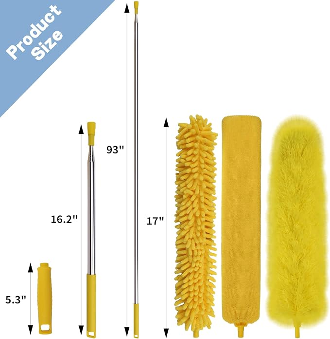 Cobweb Duster with Extension Pole, Spider Web Brush, Dusters - Image 2