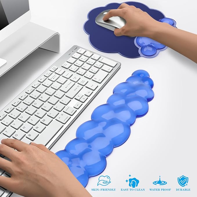 Gel Cloud Keyboard and Mouse Wrist Rest, Cute Wrist Support and Arm Support Rest - Image 6