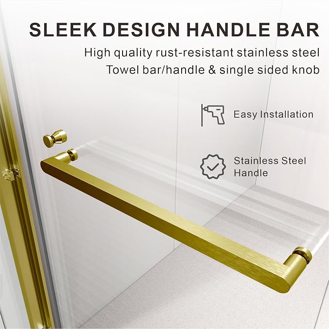 56"-60" W X 66" H Double Sliding Bathtub Door - Image 6
