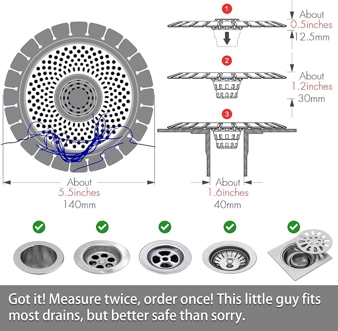 Shower Drain Hair Catcher/Bathtub Shower Drain Hair Trap/Strainer Stainless - Image 6