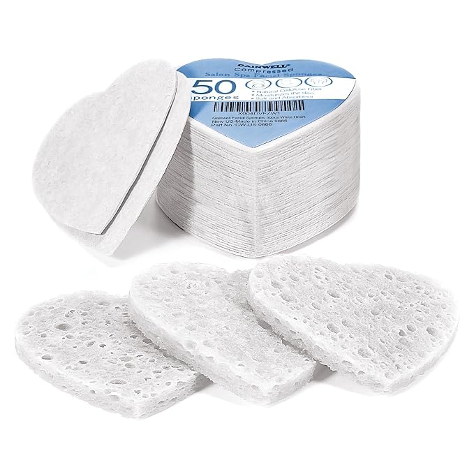 GAINWELL 50-Count Heart Shape Compressed Facial Sponges by GAINWELL