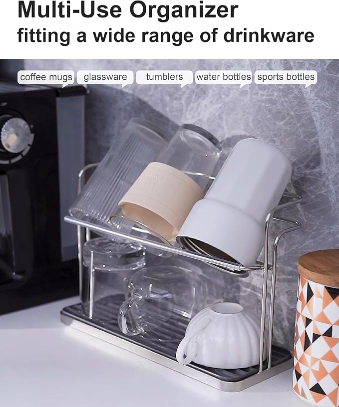 Stainless Steel Water Bottle Drying Rack Space Saving, Durable Cup Drying Rack - Image 4