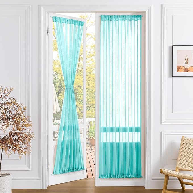 Tollpiz Sheer Door Curtain Closet Linen Textured Curtains Sheer Doorway Light by Tollpiz